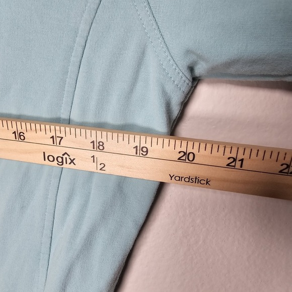 Athleta Womens Medium Fitted Hooded Full Zip Jacket Blue Hoodie Athletic Sporty - Picture 4 of 6